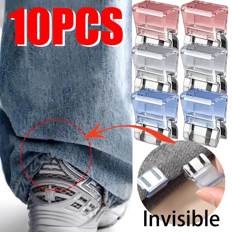 1-10Pcs Detachable Anti Sliding Trouser Clip No Sew Invisible Pants Leg Fixing Buckle DIY Portable Sewing Craft Clothing Clips