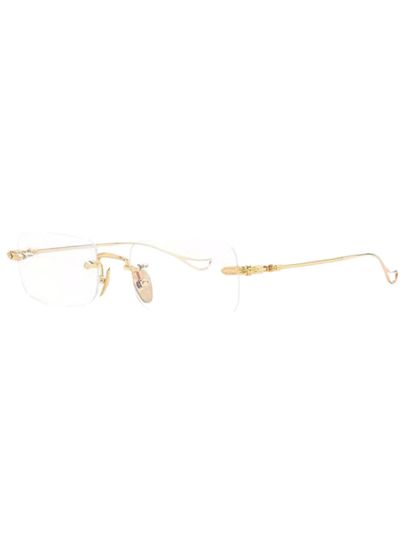 Reading glasses frameless square metal box for men and women business upscale plain plain plain plain reading glasses. 1