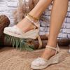 Women's Sandals Summer Breathable Lace Sandals Fashion Ankle Strap Platform Sandals Wedges High Heeled Sandal Sandalias De Mujer