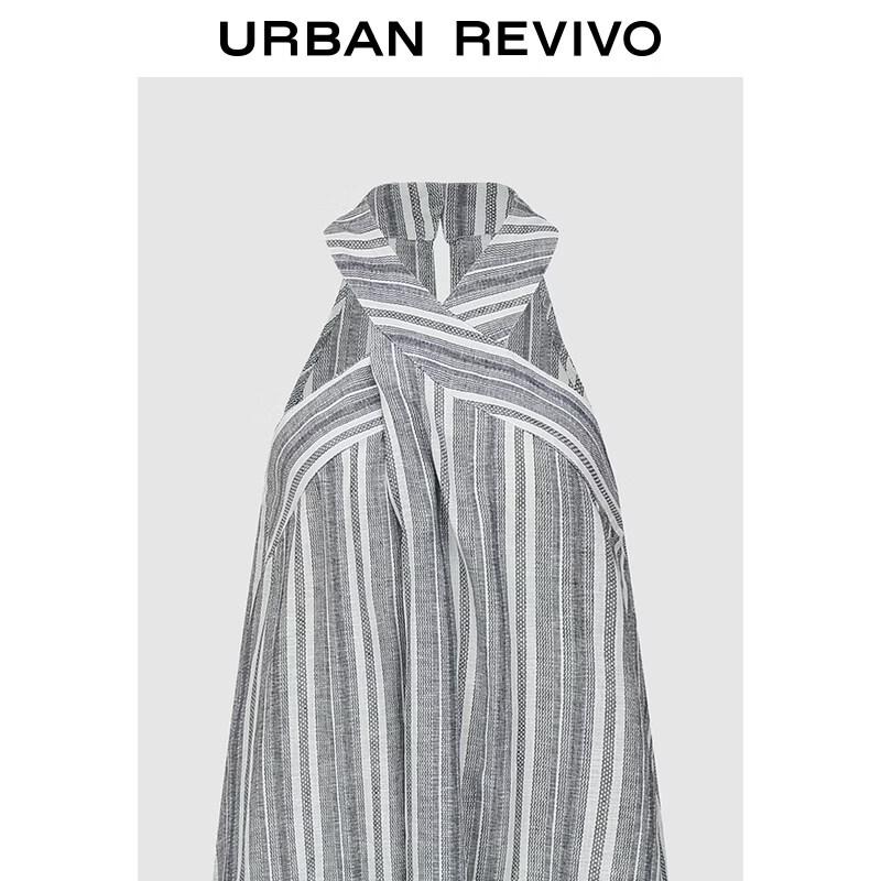 UR2026 Women's Casual Stripe Halter Neck Dress
