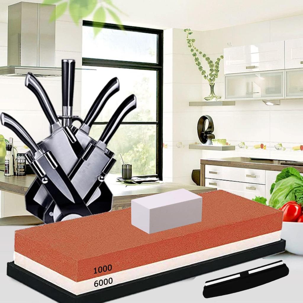 Whetstone for Home for Knife for Sharpening for Medium for Both Stainless Steel and with Rubber with Japanese Instructions Double-sided Use,
