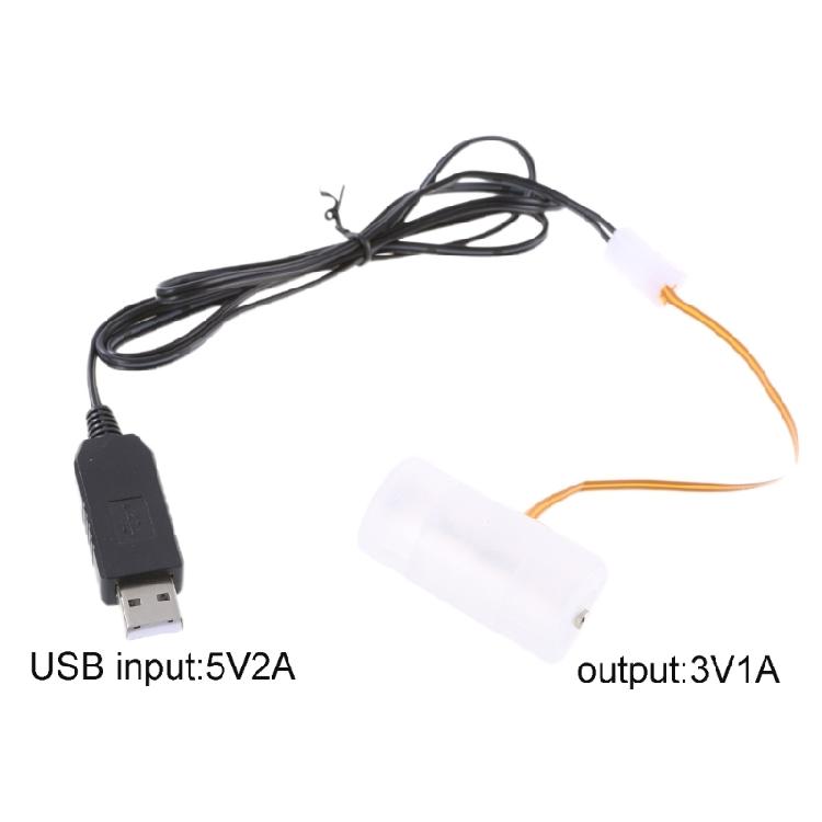USB Battery 3V LR14 C Battery Eliminators Cable Replace 2Pc 1.5V C Batteries for LED Light Electronic Toy Strips Light