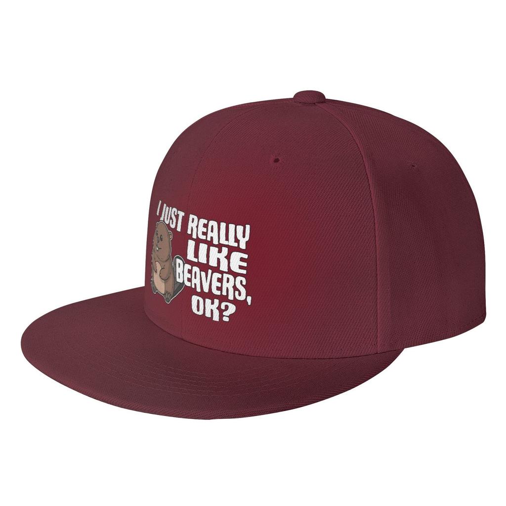 I Just Really Like Beavers Unisex Flat Visor Baseball Cap Fxck Off  Adjustable Snapback Trucker Dad Hip Hop Hat Print Logo