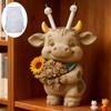 Flexible Silicone Cow Shape Planter Mold For Resin Art Concrete Cement Casting And Decorative Candle Container