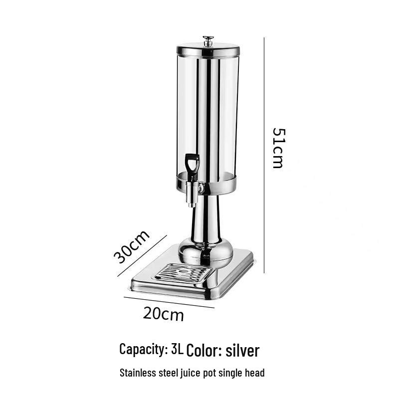Commercial Beverage Dispenser with Faucet: Double/Single Head Juice Kettle for Hot Pot, Sesame Oil, Vinegar, Soy Sauce - Self-Service Model