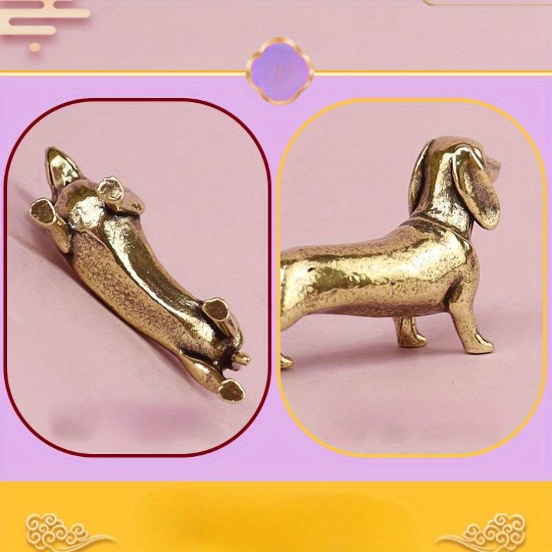 Reine Kupfer Dackel Statue Vintage Messing Figuren Heimdeko Schreibtisch Ornament Miniaturen Antik Tee Haustier Handwerk Geschenke