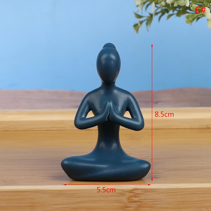 1pc Creative Meditation Yoga Pose Statue Figurine Ornaments Yoga Figure Decor Ornament Home Studio Decor