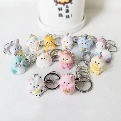 Chinese Zodiac Keychain Cute Cartoon Bag Pendant Lovely Gift for Students Couple Family Keychain Pendant