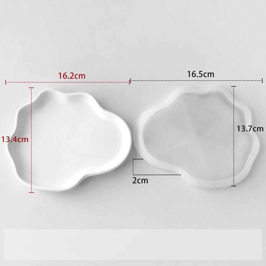 DIY Mrak Láska Květina Kruhový Úložný Podnos Silikonová Forma INS Epoxidová Pryskyřice Sádra Podšálek Forma Ruční Výroba Podnosu na Šperky