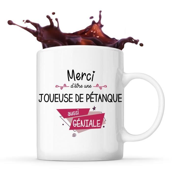 Mug - Merci Joueuse de pétanque - Céramique - Imprimé - 325 ml - Résistant lave-vaisselle