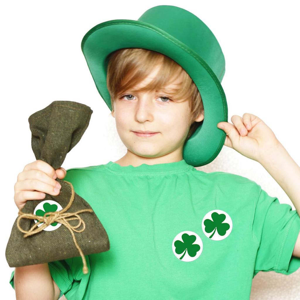 500 Stück St. St. Patrick's Day Aufkleber Kleeblatt Rollenaufkleber 1 Zoll Klebeetikett für Basteln Grüne Kleeblatt Aufkleber