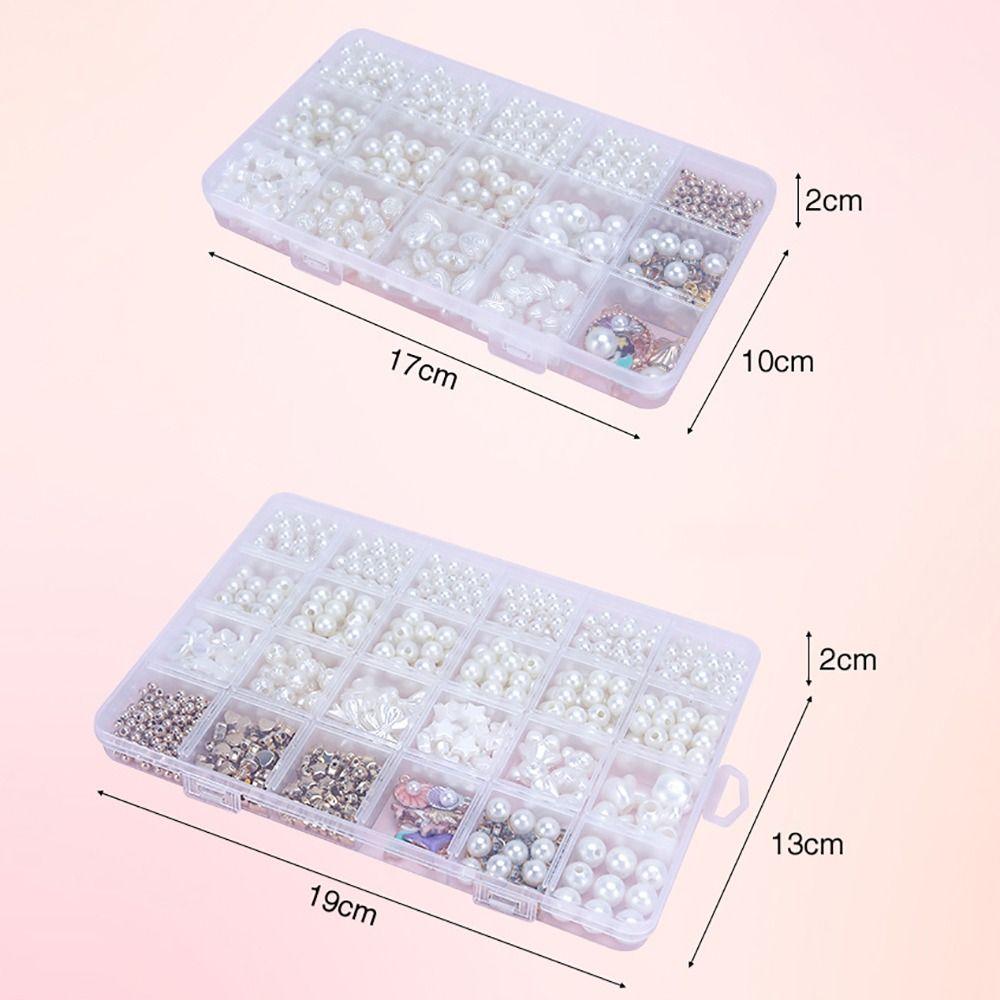 520/640/720PCS Round Pearl Beads Mixed Shape Seedbeads Creative Pearl Loose Beads 4-6 Year Old Kids