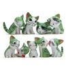 9pcs/set Cute Japanese Cat Figures Mini Kitten Home Garden Decor PVC Figurine Miniature Toys