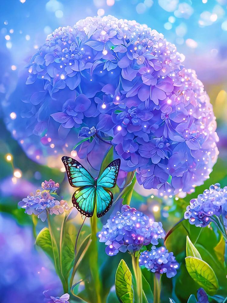 Diamond Painting Blooming Flower Cross Stitch Kits DIY Diamond Mosaic  Purple Flower New Arrivals Art Home Decor Handicraf Gift