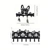 Black Wrought Iron Dog Shaped Key Towel Rack Wall Organizer Kitchen Home Storage