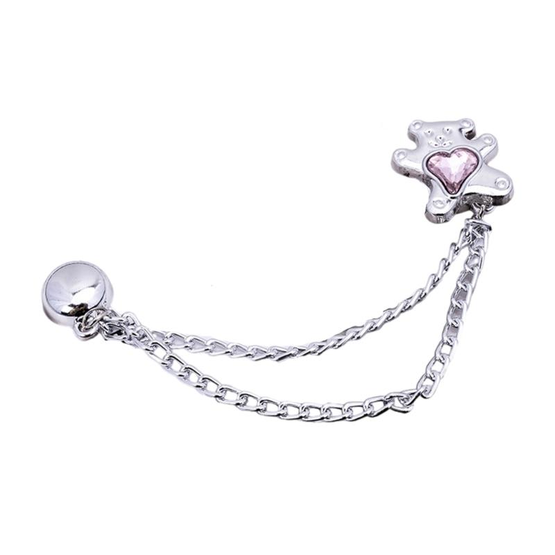 3 Pcs Magnetic Clothing Clips with Chain Sweet Bows Magnetic Buckles Removable Magnetic Pins Heart Pants Clips