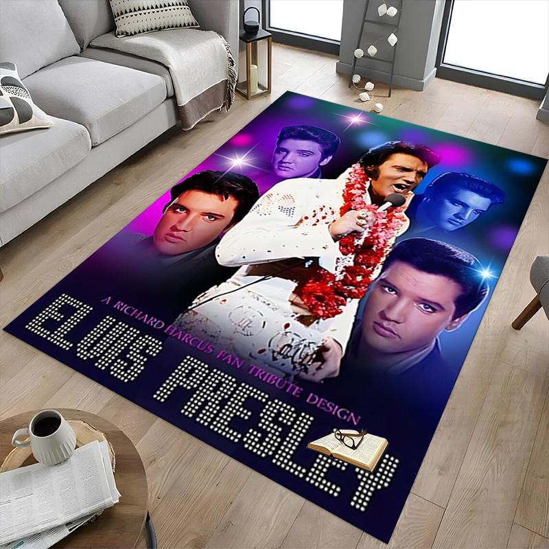 Elvis Presley Tribute Design Carpet For Playroom Bedroom Living Room Sofa Home Decorkids Game Area Rug Nonslip Floor Mat