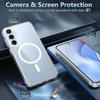 Shockproof TPU+PC Magnetic Case For Samsung Galaxy S24 FE S24FE G Clear Back Cover Phone Case