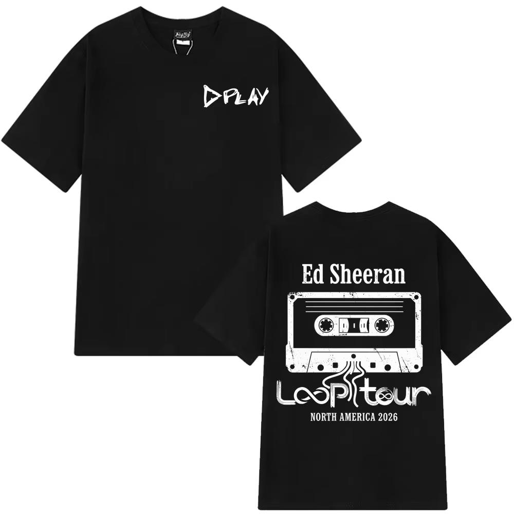 Ed Sheeran Loop Tour 2025 Vintage Graphic Tees Men Women Fashion Clothing T-shirt Short-sleeved Cotton Casual Harajuku T-shirts