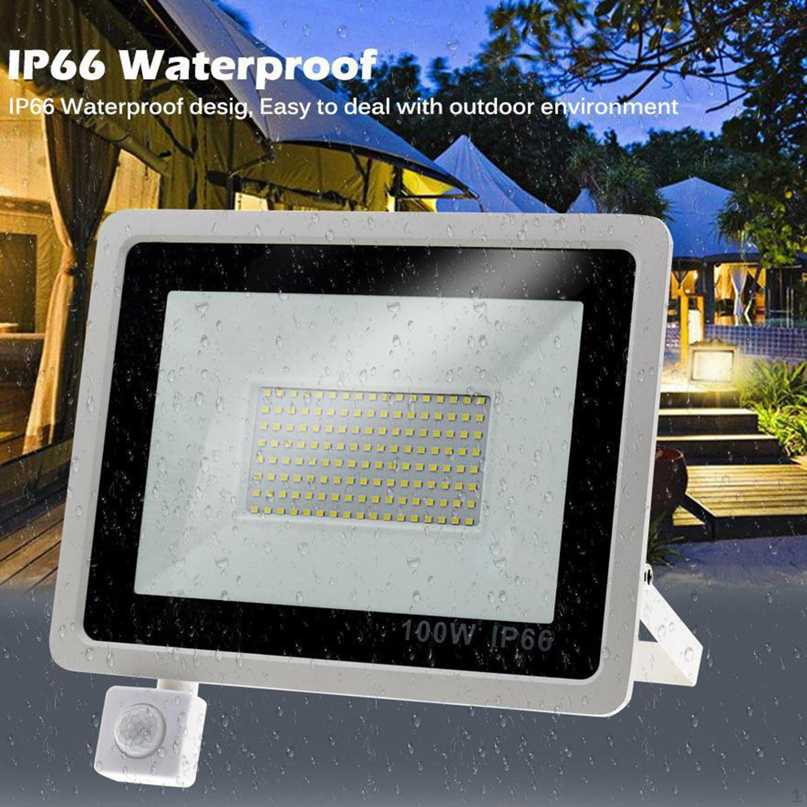 

Bright Floodlight Work lamp motion Sensor for Outdoor Garden Yaed Flood Light, Cold White 100W White