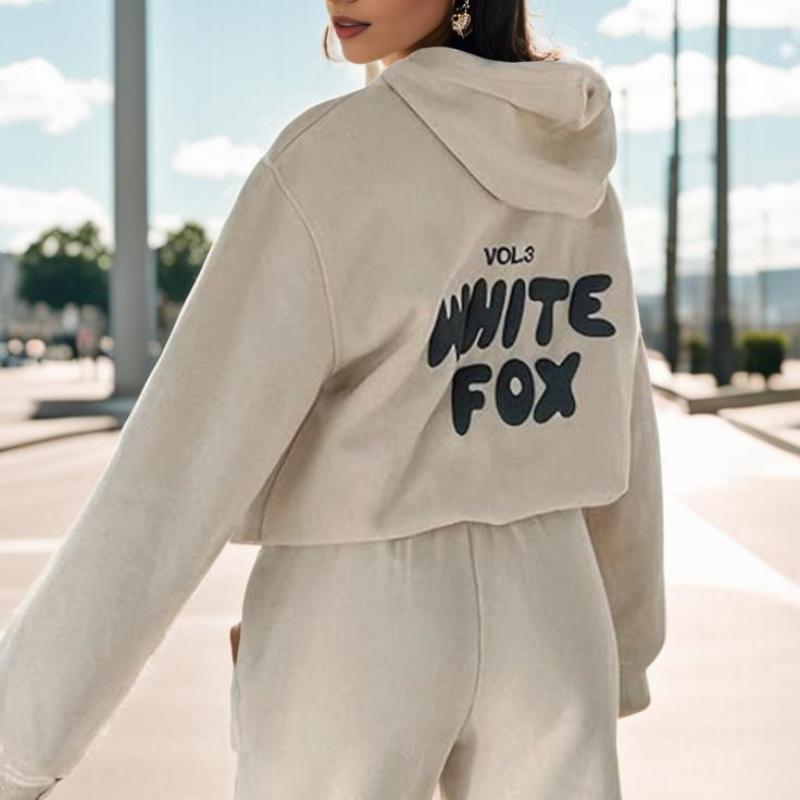 Women's Spring, Autumn and Winter Hoodie Set Fashionable Sports Long-Sleeved Pullover Hooded Sweatshirt Two-Piece Set