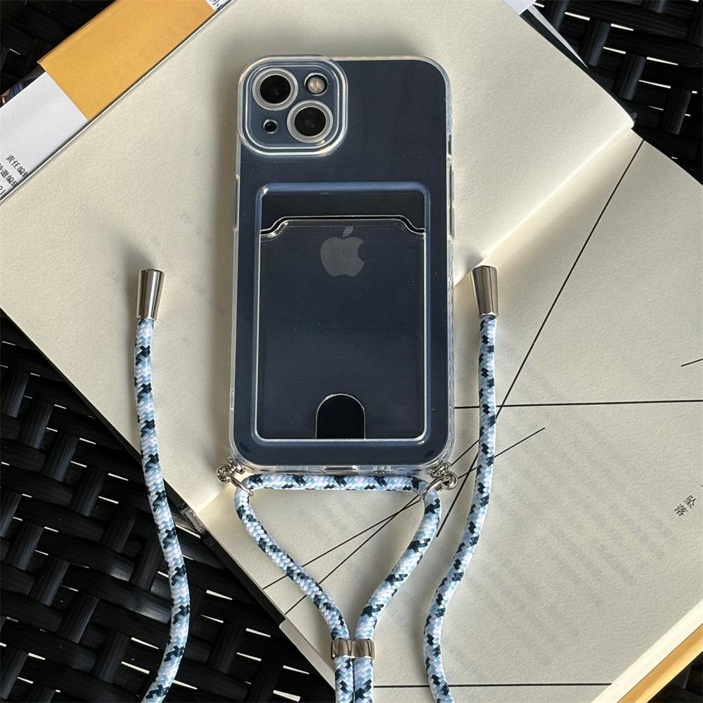Funda Poco X7 Pro Crossbody Lanyard Cord Silicone Transparent Case For Xiaomi Poco X7 Necklace With Strap Card Slots Cover