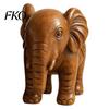 Decorative Animal Sculpture Elephant Figurine Ornament, Resin Wood Grain Statue, Auspicious Entryway Accent for Home Office Living Room