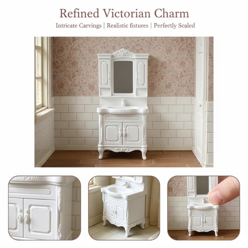 1Pcs 1/12 Dollhouse Miniature Bathroom Handwashing Platform Detailed Replication for Collectible Sets