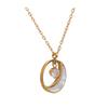Yhpup Natural Shell Zirconia Moon Round Chic Pendant Necklace Korean Style Daily Jewelry Waterproof Accessories Gift