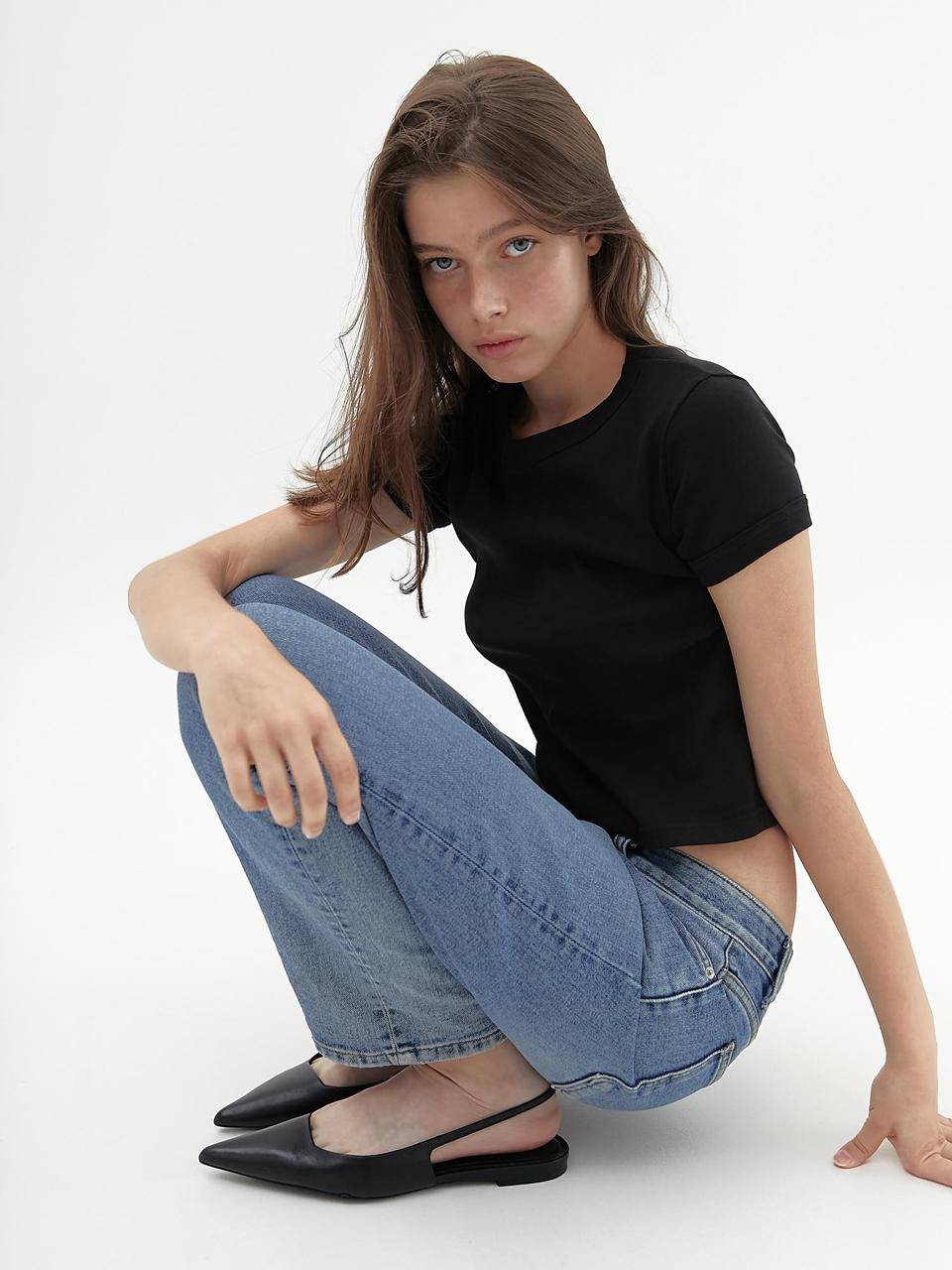 Heatherment Regular Half T-Shirt (Black) Os