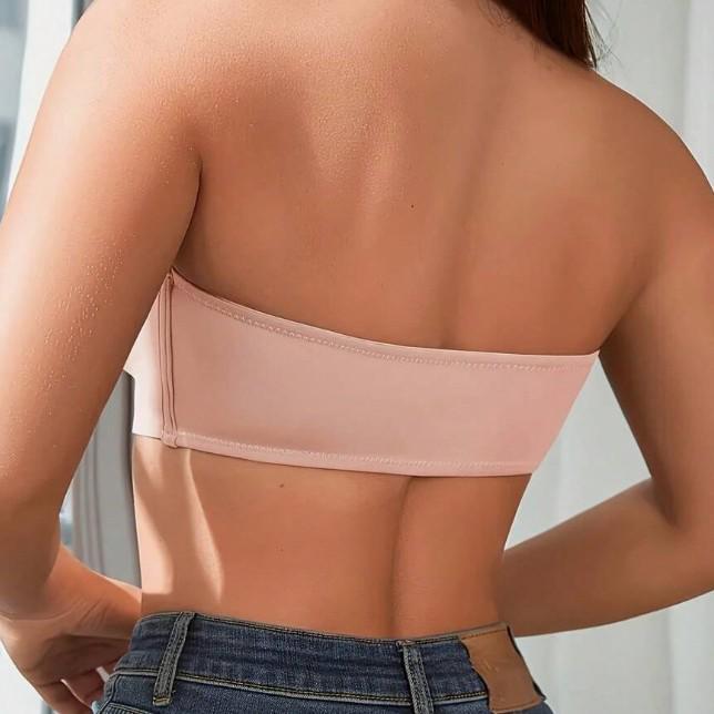 European & American Strapless Front-Buckle Bandeau: Non-Slip, Anti-Exposure, Off-Shoulder, Beautiful Back Design for Women.