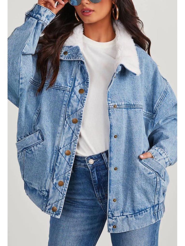 2025 New Arrival European Style Women's Winter Chic Denim Jacket – Fashionable & Age-Reducing