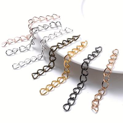 30 unids/paquete de 5 cm/1,969 pulgadas, cadena de extensión para collar y pulsera, pulsera a granel, cadenas extendidas, extensor de cola para accesorios de fabricación de joyas DIY