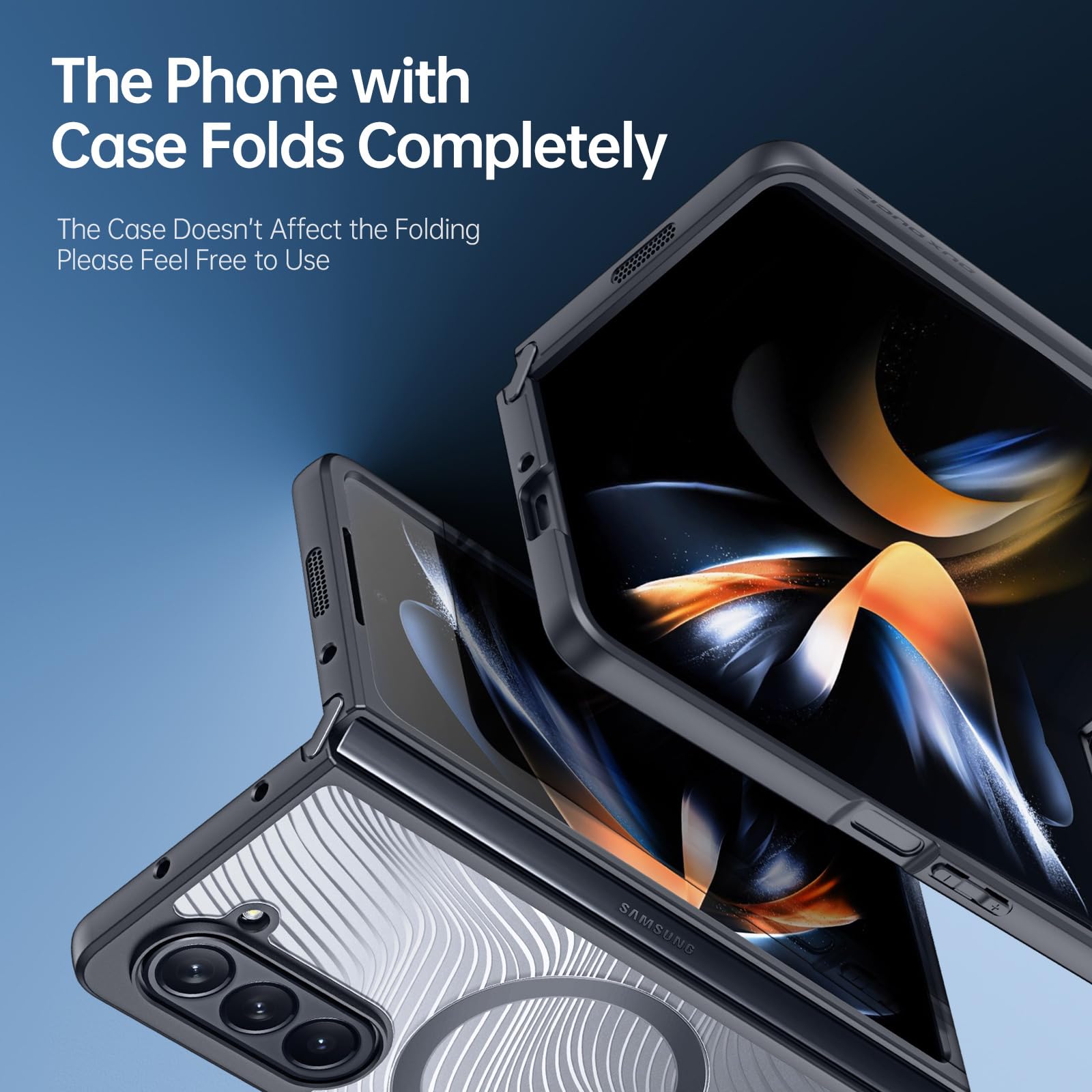 Careflection Premium Aimo Magnetic Series Back Cover For Samsung Z Fold 5 0 чёрный