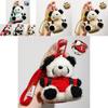 Soft Plush Panda Backpack Keychain Cute Cartoon Keyring Accessory For Gifts