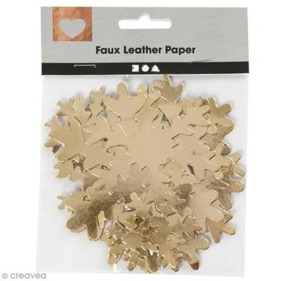 Decorative Snowflakes - Golden - Leather-effect Paper - 3 To 10 Cm - 16 Pcs