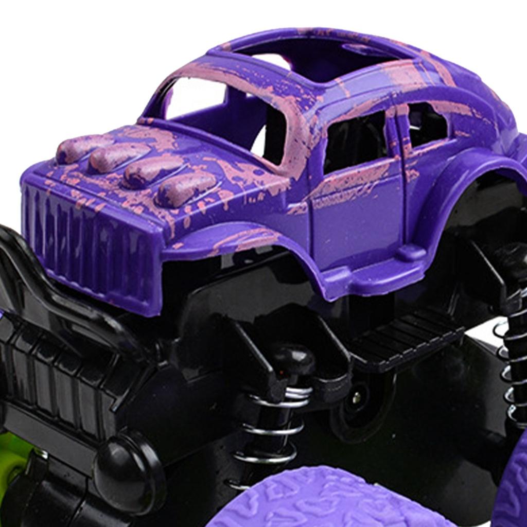 Inertia 4WD Off Road Car Realistic Enhances Motor Skills Shock Absorption Pull Back Car Toy for