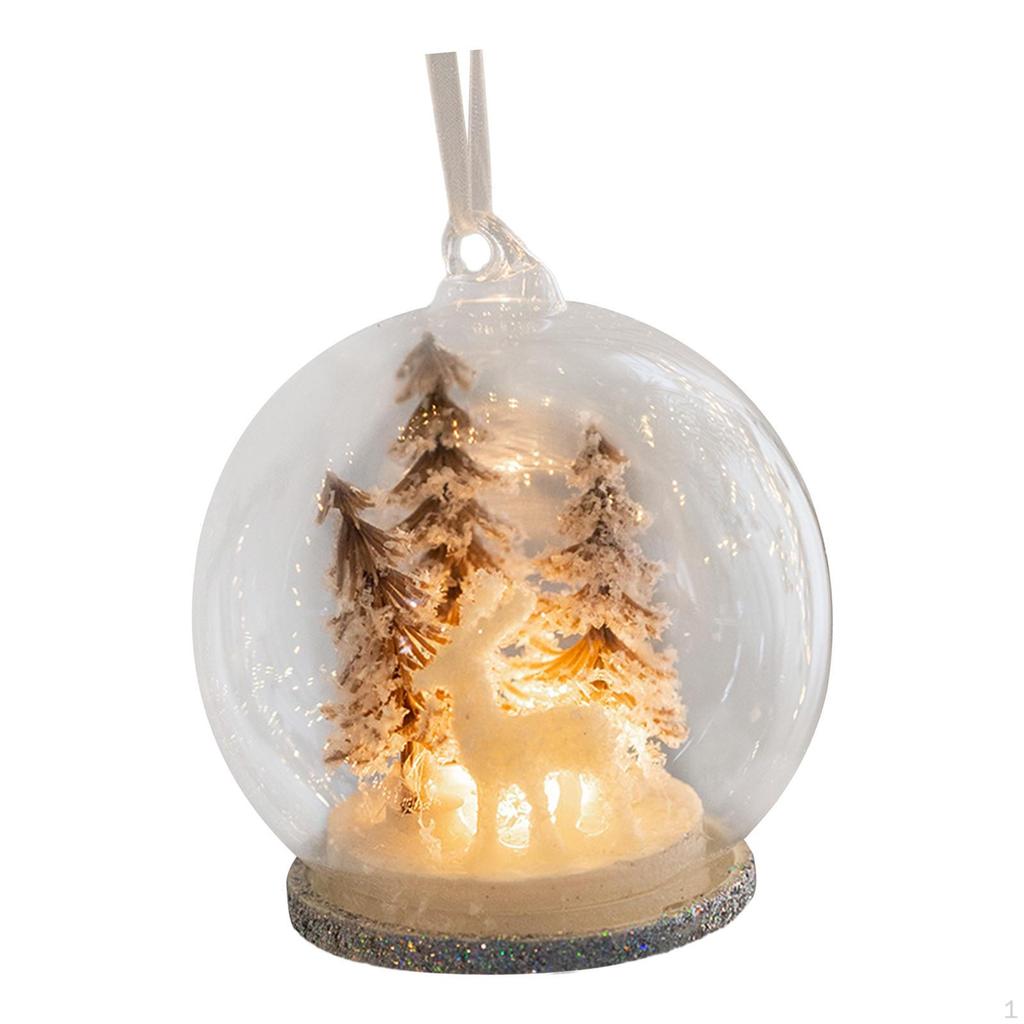 LED Christmas Balls Hanging Ornaments Glowing Glass Ball for Theme Party Holiday Wedding Decoration
