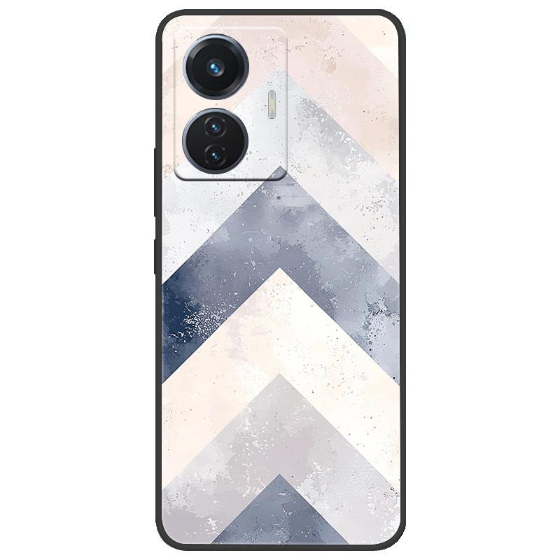 For Vivo T1 4G Y55 4G iQOO Z6 44 W V2153 Case Marble Soft Matte Silicone Back Cover For Vivo T1 44W Full Coverage Phone Shell