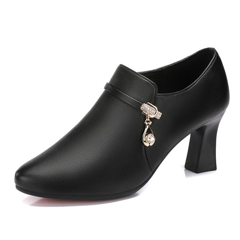 Stylish Pointed-toe Single Shoes with Side Zipper, Versatile and Elegant Women's Shoes for Spring and Autumn