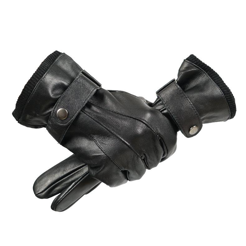 Unisex Genuine Leather Gloves for Winter, Motorcycle Riding, and Outdoor Activities