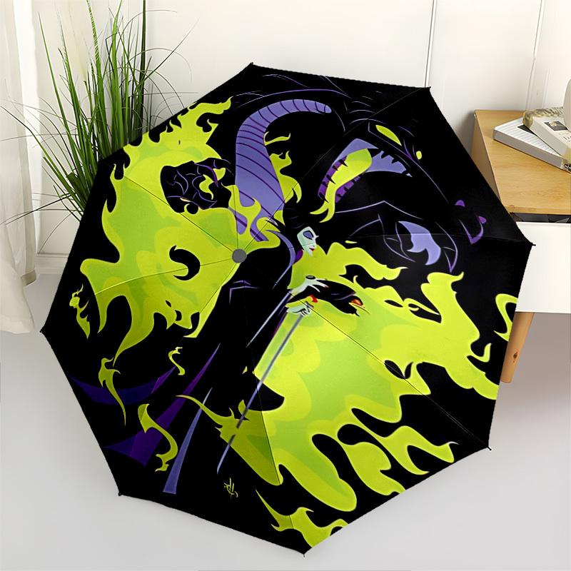 

Maleficent, Sorcery Themed Automatic Opening and Closing Umbrella, Brightly Colored 8-rib Portable Umbrella, Suitable for Men and Women, A Perfect Gif