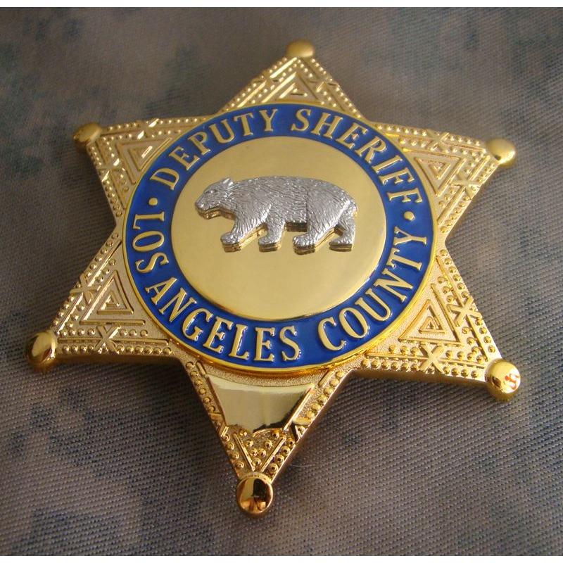 Metal badge: LA COUNTY SHERIFF/DEPUTY SHERIFF Bear badge pure bronze