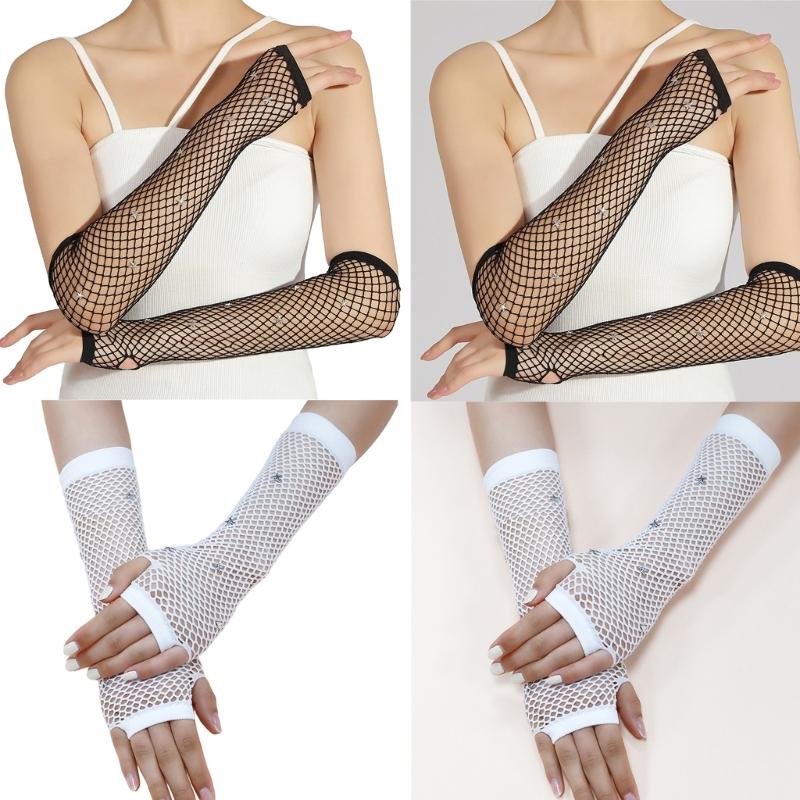 Fishnet Gloves for Women and Girls In Theme Party Comfortable To Wear Elastic Nightclub Fishnet Gloves Hollow