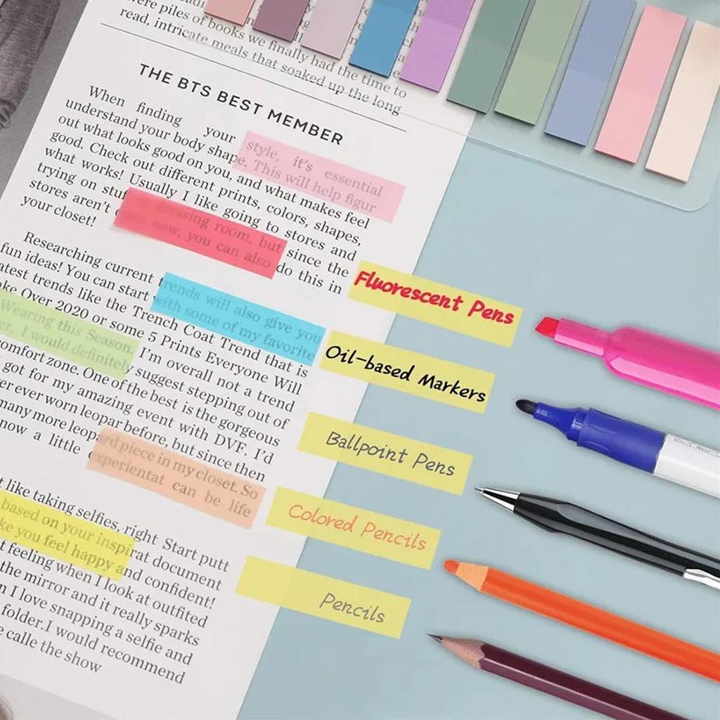 Transparent Morandi Color Writable PET Index Tab Sticky Notes