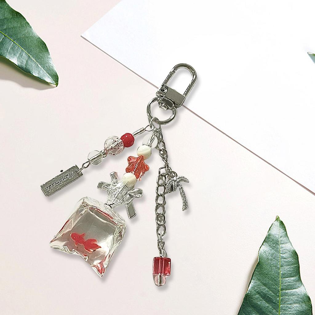 Fashionable Handmade Coconut Beaded Keychain Portable and Sturdy Resin Charm Accessory for Fashion Enthusiasts