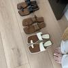 Gentle set of toe rivets with small slope heels, slippers for women's summer wear, seaside vacation casual beach sandals