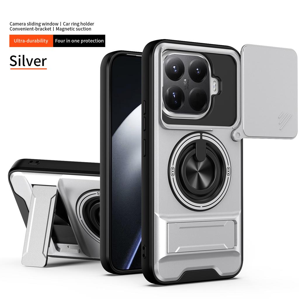 Coque pour xiaomi 15T Pro / 15T Étui Anneau de Protection Coulissant Rotatif pour Appareil Photo Support Housse antichoc Capa Funda