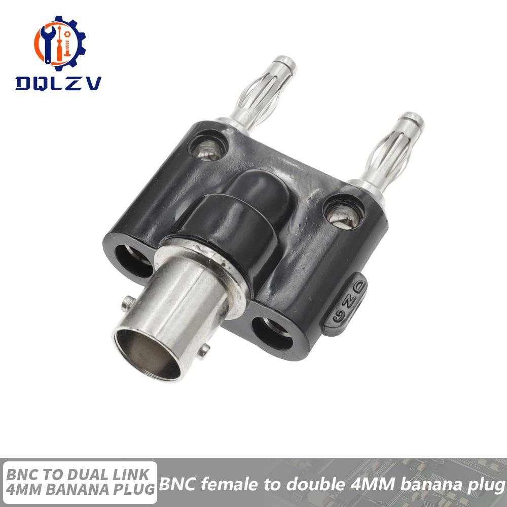 1PCS BNC to Two Dual 4mm Banana Male Female Jack Coaxial connector RF Adapter