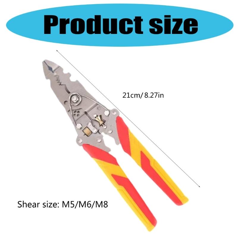 15 in 1 Adjustable Wheel Foldable Wire Stripper Pliers Tool for Electricians and DIY Enthusiasts with Ergonomic Handle
